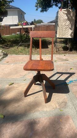Vintage Wooden Swivel Drafting Chair