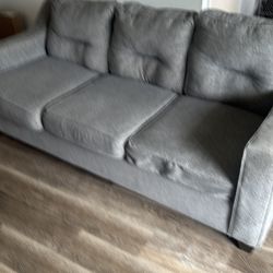 Gray 3 seat fabric couch