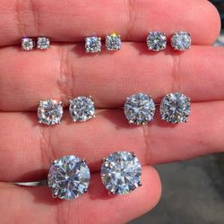 VVS Moissanite Stud Earrings In 925 Sterling Silver -D Color,GRA Certified