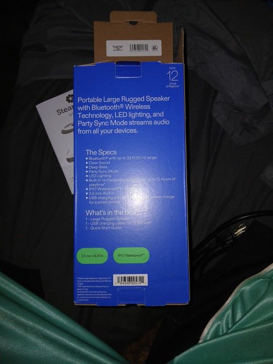 On Large Rugged Speaker With LED Lighting