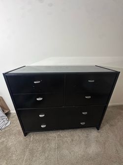 Black Wood Dresser with Mirror