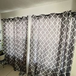 Long Gray Curtains Set