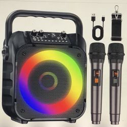 Portable Karaoke Machine With 2 Mics