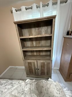 Oak finish bookshelf