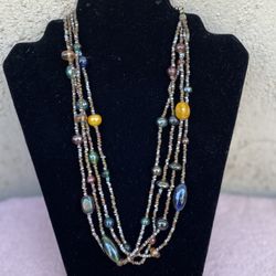 4 Strand Beads Necklace 21”