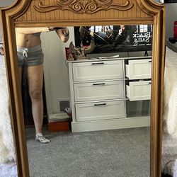 Long Real Wooden Mirror