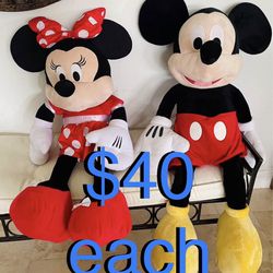 $40 Each 4 Feet Tall Disney Mickey Mouse Giant Plushie in good condition