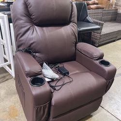🔥Brand new in box 🔥Large Power Lift Recliner Chair with Massage and Heat for Tall Elderly People, 3 Positions, Cup Holders, Faux Leather 7516 (Large