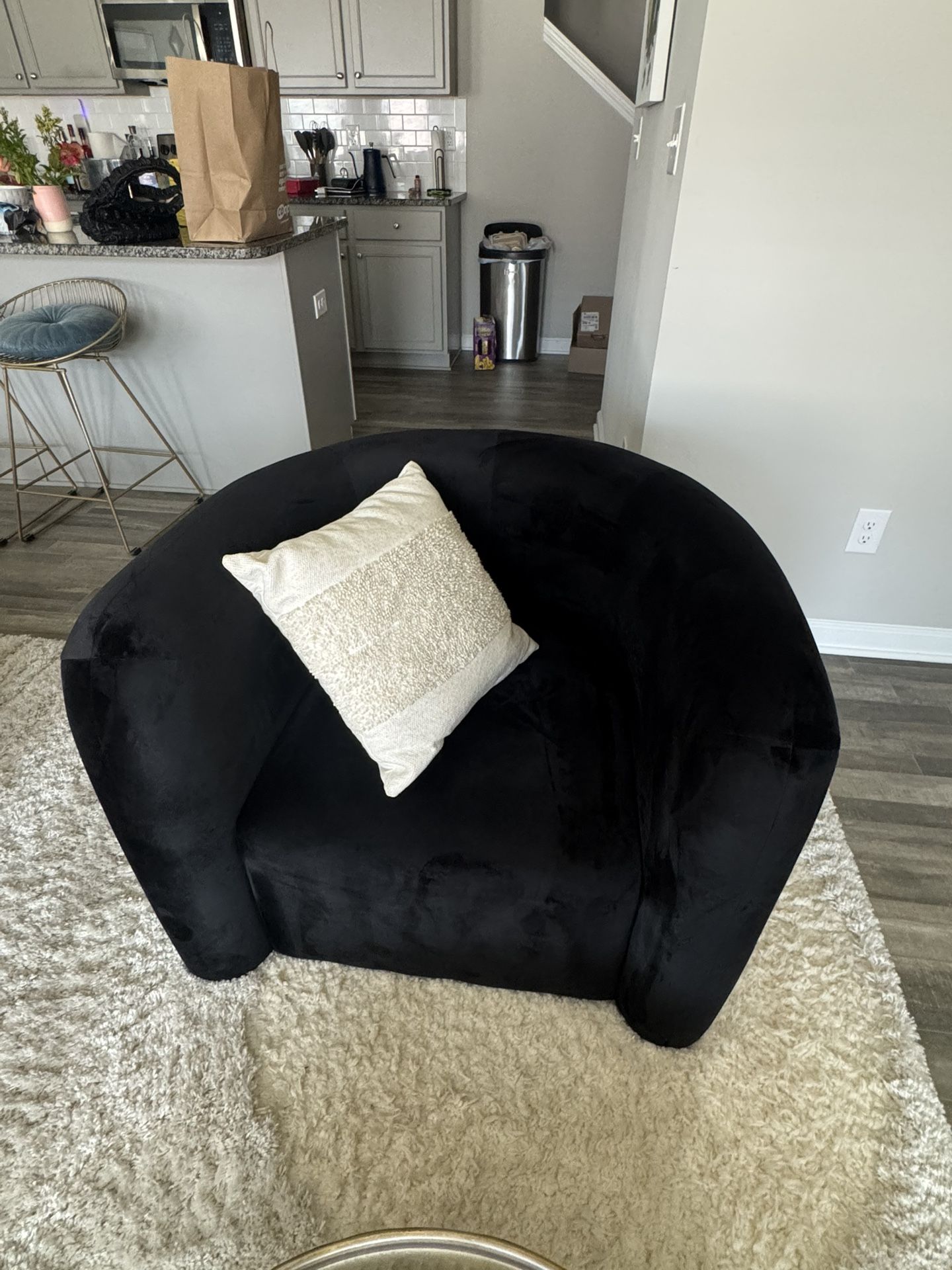 Black Velvet Chairs (2 Total)