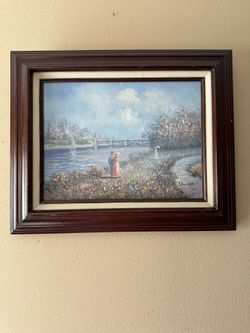 Beautiful Oil Painting. Signed  French Scene 