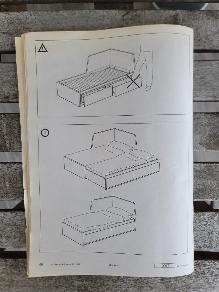 Ikea Double Sliding Twin Bed 2 mattress W/ Drawers