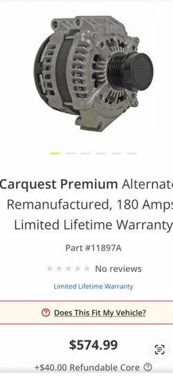 Carquest Reman Alternator, Remanufactured 180 Amps