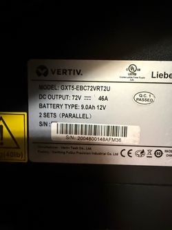 VERTIV UPS with 2 Batteries