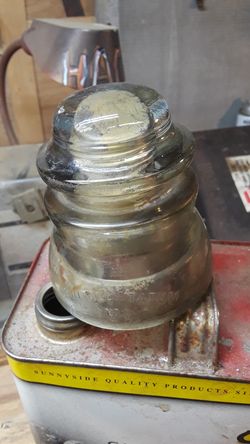 Glass insulator old vintage $5