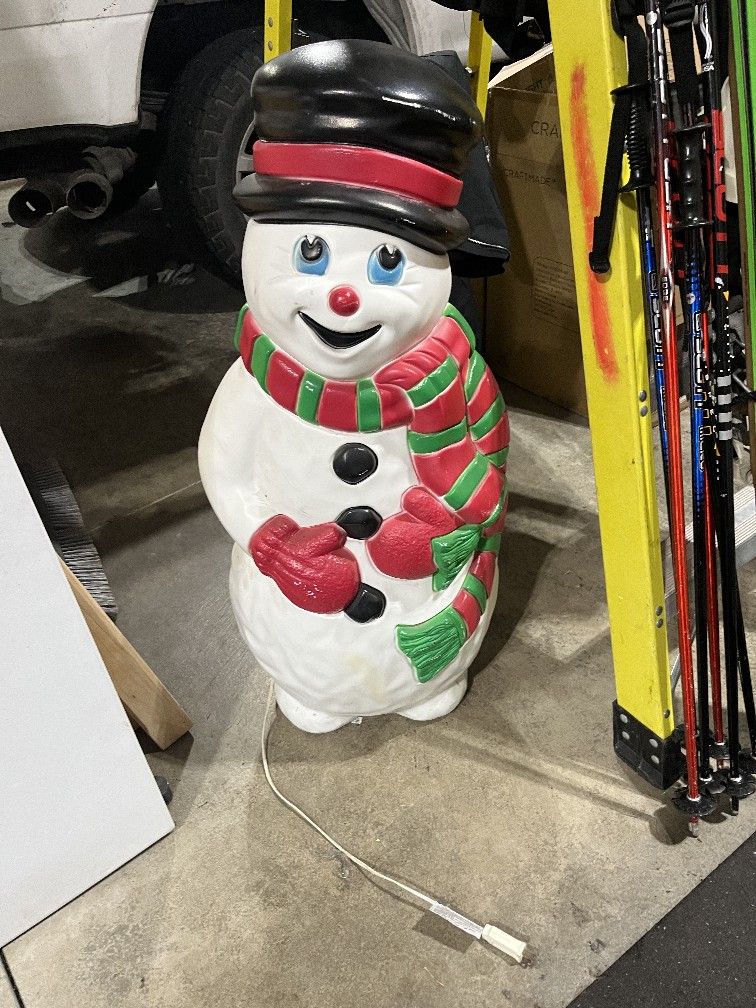 Vintage Light Up Snowman