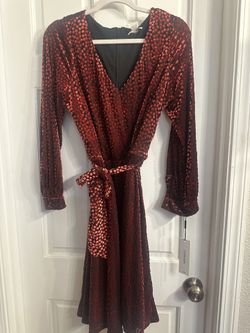 Calvin Klein Red Christmas Dress Velvet