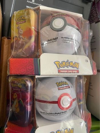 Brand New Sealed Exclusive Kanto Tins With Pokémon Ball (Evolution/Burning Shadow Pack Inside) 2 Kanto Tins / 1 Pokemon Ball “Sealed”