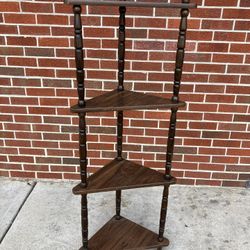 Beautiful Wood Tone Corner Shelf 