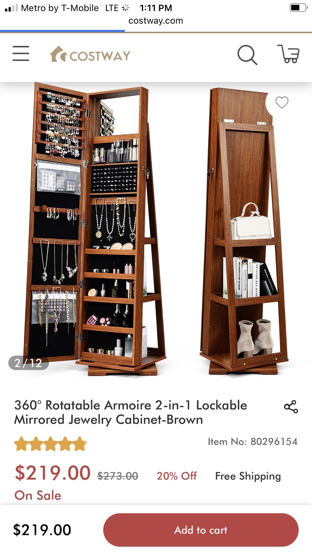 Mirror Armoire Lockable Jewelry  Vanity