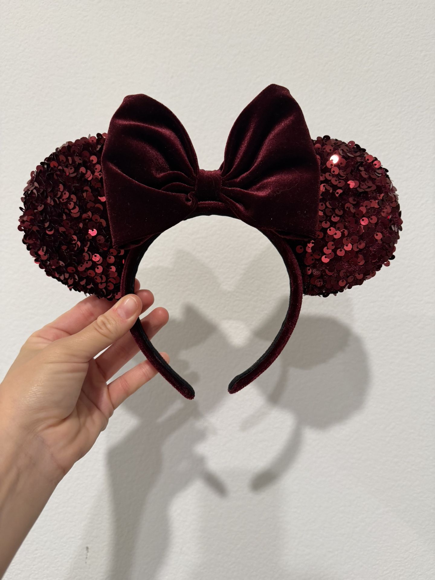 Disney Minnie Ears Wine Velvet 