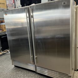 Stainless Steel Sub Zero Upright Column 36” Fridge 36” Freezer