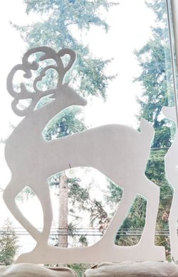 Handmade Reindeer Window Decor