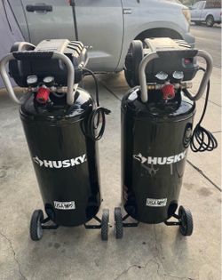 Husky 20 Gal. 200 PSI Oil Free Portable Vertical Electric Air Compressor ($215  EACH )