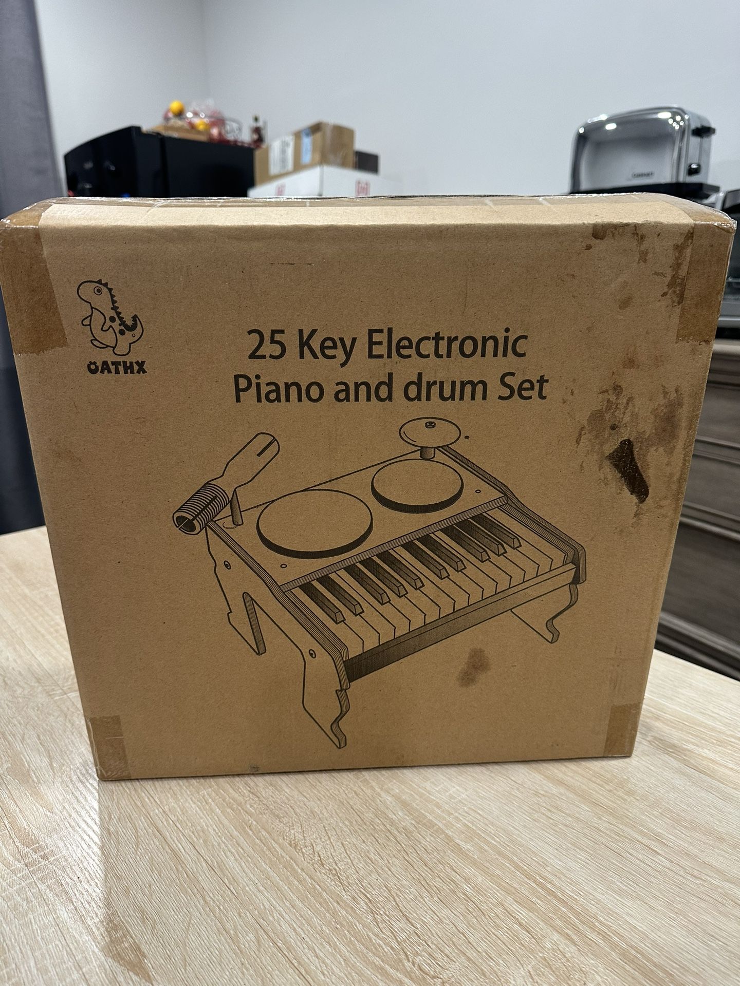 Kids Digital Piano Keyboard, 25 Keys with Drum Set