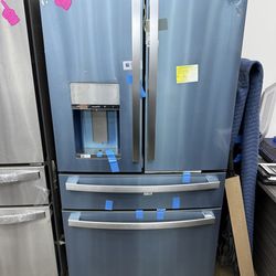 Brand new GE Profile 22.3 cu. ft. Counter Depth Four Door French Door Refrigerator in Stainless Steel with Hands-Free Autofill