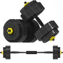soges Adjustable Dumbbells Set of 2, 55 LB Dumbbells Weights Set, Free Weights Barbell Set for Home Gym,2 in 1 Fitness Barbell Weights for Women at Ho