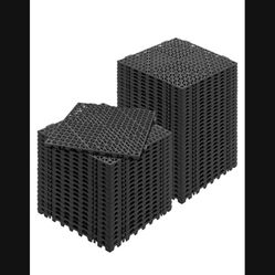 VEVOR Interlocking Drainage Floor Mat 12" x 12" PVC Non-Slip Floor Tiles 50 Pack