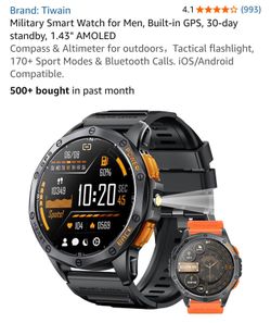 Tiwain brand Military Smart Watch for Men. Brand new in box!