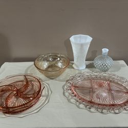 Antique Glassware ( some Chips ) 5 Items