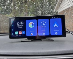 Wireless Apple CarPlay & Android Auto 10.26" Touchscreen with 2K Dash Cam, 1080P Backup Camera, GPS Navigation, Voice Control, Bluetooth, Mirror Link