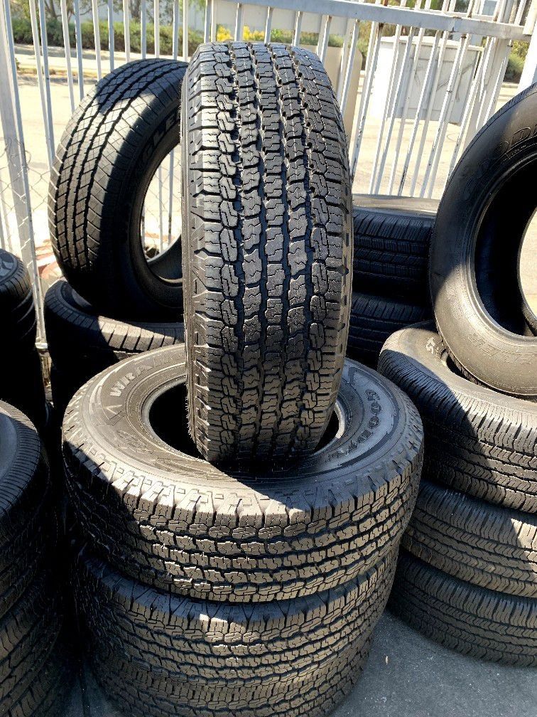 Set of used tires with 95% of life 245/75R17 Goodyear wrangler all terrain  for only $280 all four for Sale in Whittier, CA - OfferUp