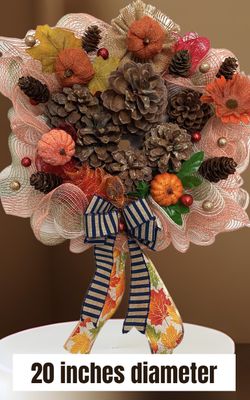Fall Swag Pine Cone Wreath Door Hang