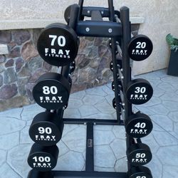 NEW Urethane Barbell Set with Rack