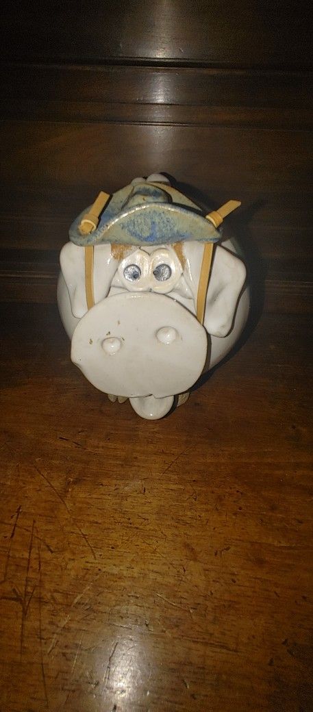 Vintage Pottery Piggy Bank, Made by Paris