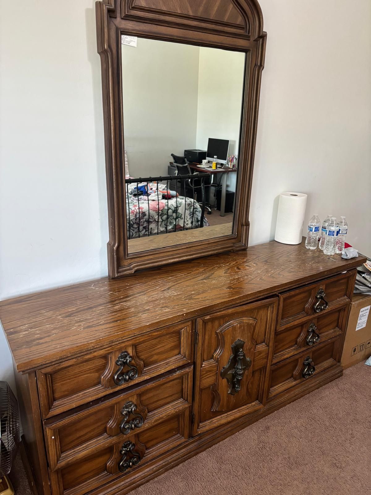 King Size Bed With Mattress And Spring Box One Night Stand