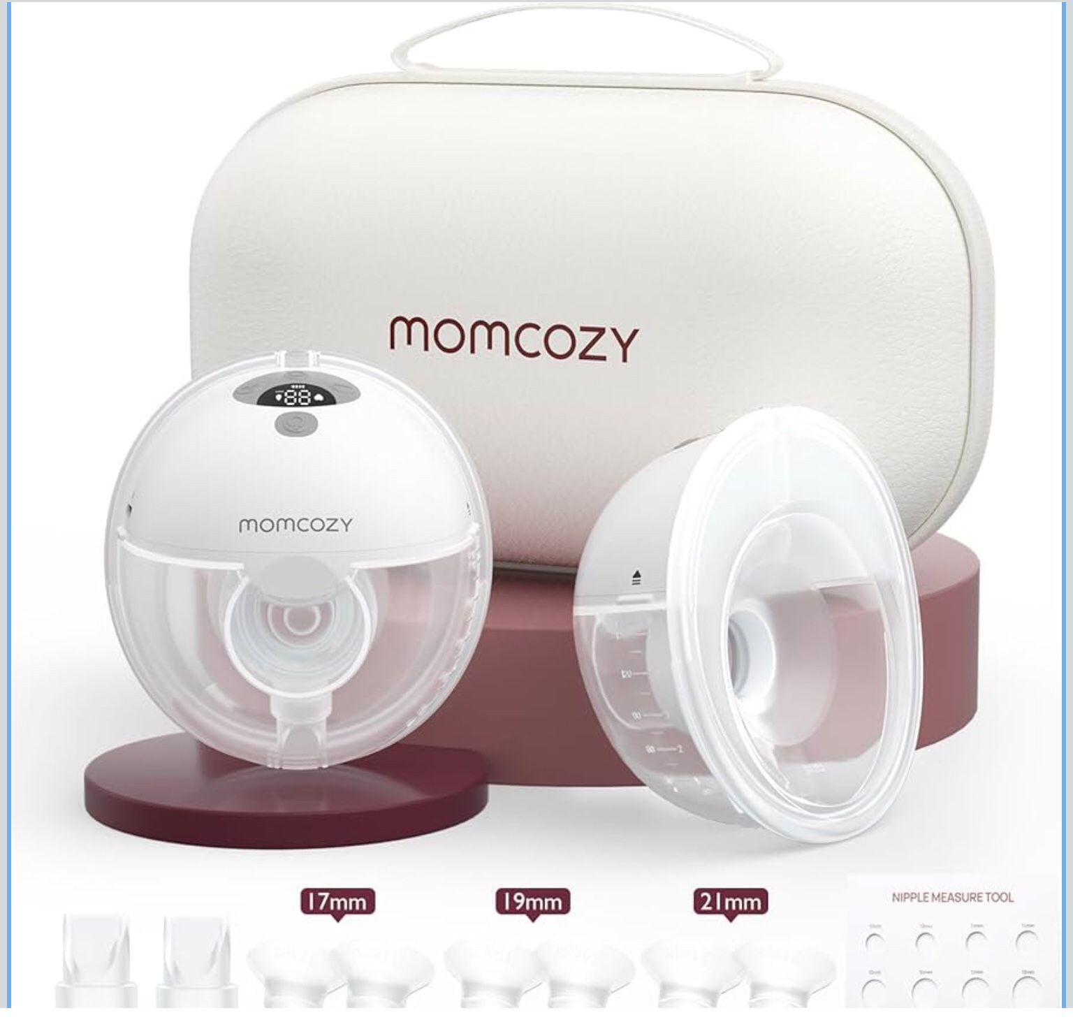 Momcozy M5 Hands-Free Wearable Breast Pump, Double-Sealed Flange for Baby-Like Comfort, 3 Modes & 9 Suction Levels, Portable Electric Pump – 24mm, 2-P