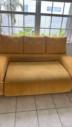 Mustard eco couch for two