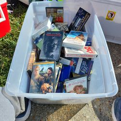 Bin Of Vhs And Dvd