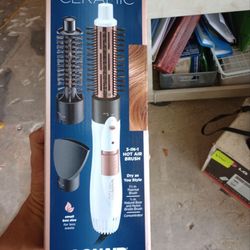 Double Ceramic 3-in-1 Hot Air Brush (White)
