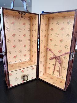 Vintage Miniature Wardrobe Trunk Box