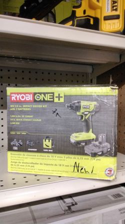 RYOBI 18V 1/4 IN. IMPACT DRIVER KIT WITH 2 BATTERIES