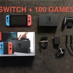 NINTENDO SWITCH V2 with 100 POPULAR SWITCH GAMES