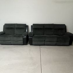 Reclining Couch Set / Dark Green 