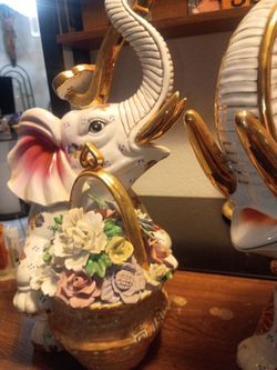 Porcelain elephants