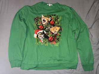 Green Christmas Cat Sweater