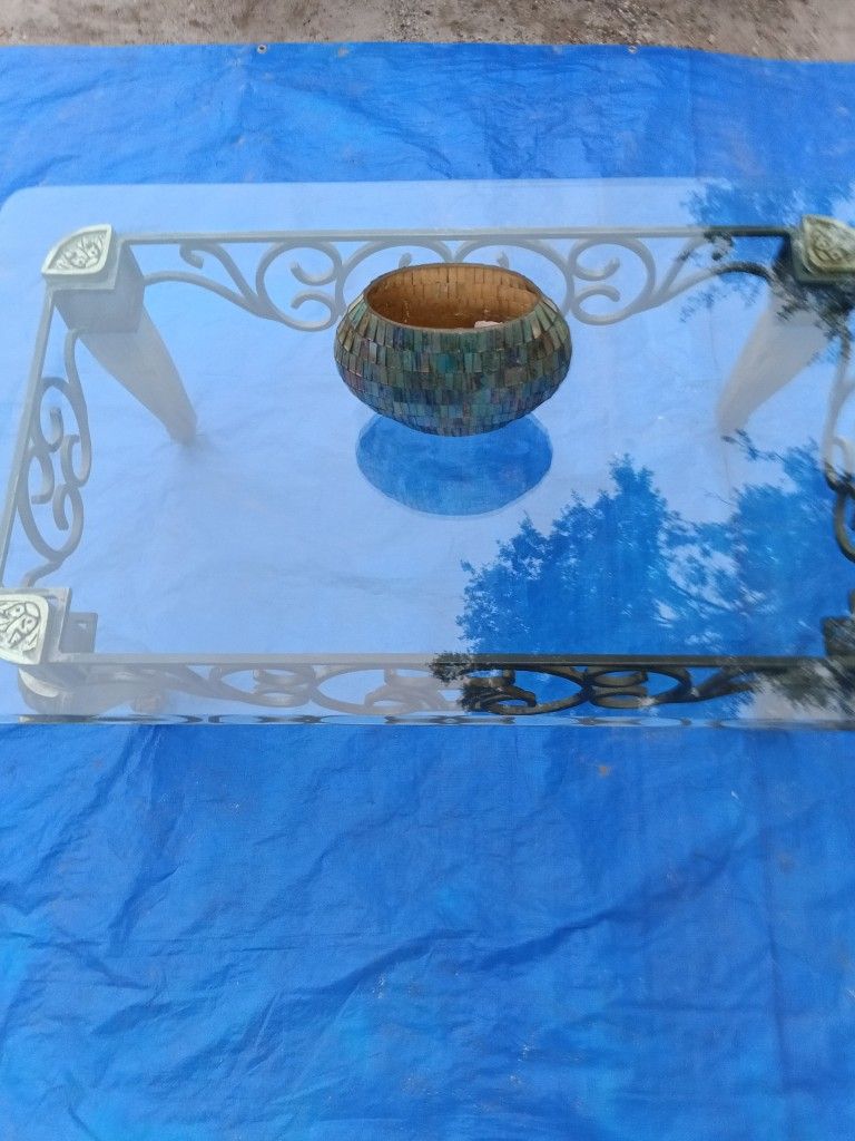 Bronzed Wrought Iron ~ Coffee Table